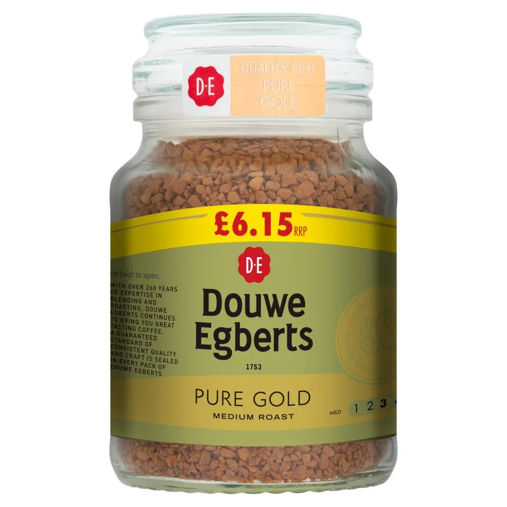 Douwe Egberts Pure Gold Medium Roast Instant Coffee 95g, front of pack