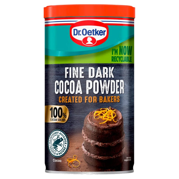 Dr. Oetker Fine Dark Cocoa Powder 190g, front of pack