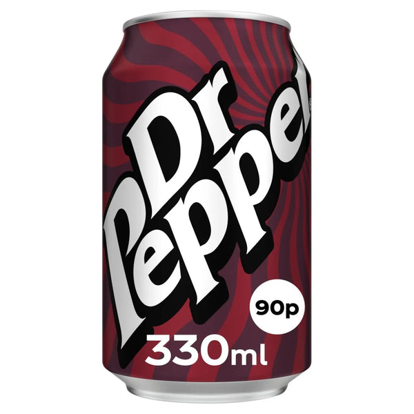 Dr Pepper 330ml Can, front of pack
