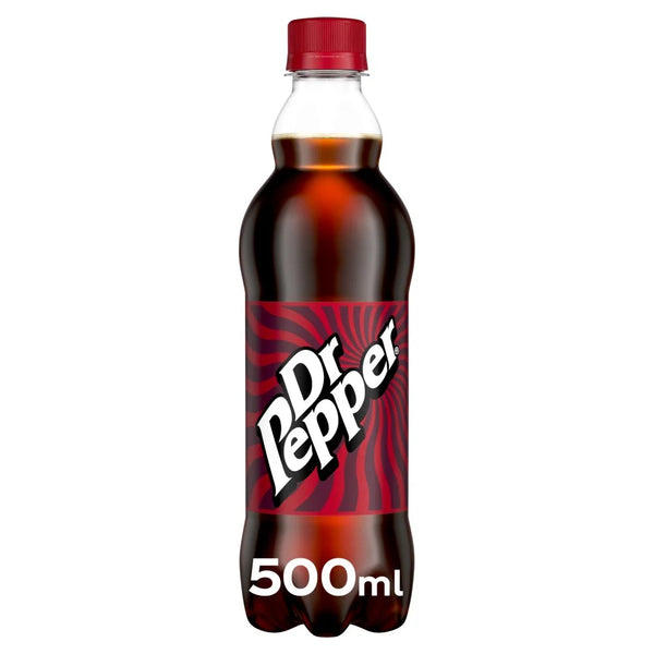 Dr Pepper 500ml, front of pack