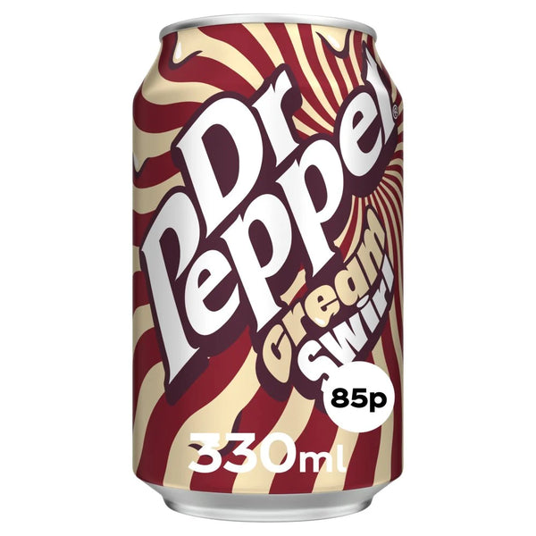 Dr Pepper Cream Swirl 330ml Can, front of pack