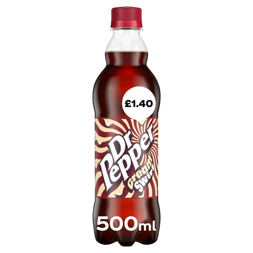 Dr Pepper Cream Swirl 500ml Bottle, front of pack