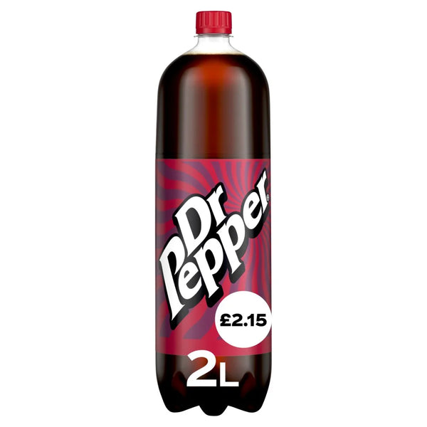 Dr Pepper Fizzy Drink 2L Bottle, front of pack