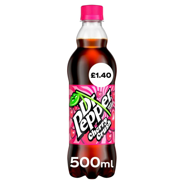 Dr Pepper Zero Cherry Crush 500ml, front of pack
