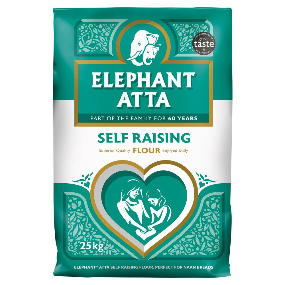 Elephant Atta Self Raising Flour 25kg, front of pack