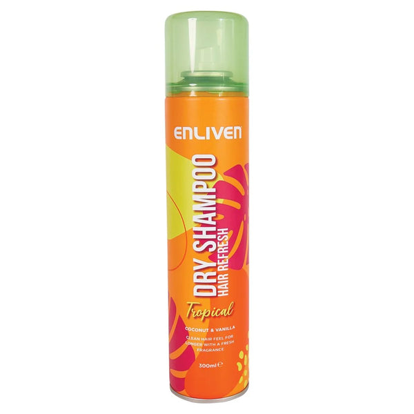 Enliven Tropical Coconut & Vanilla Dry Shampoo 300ml, front of pack