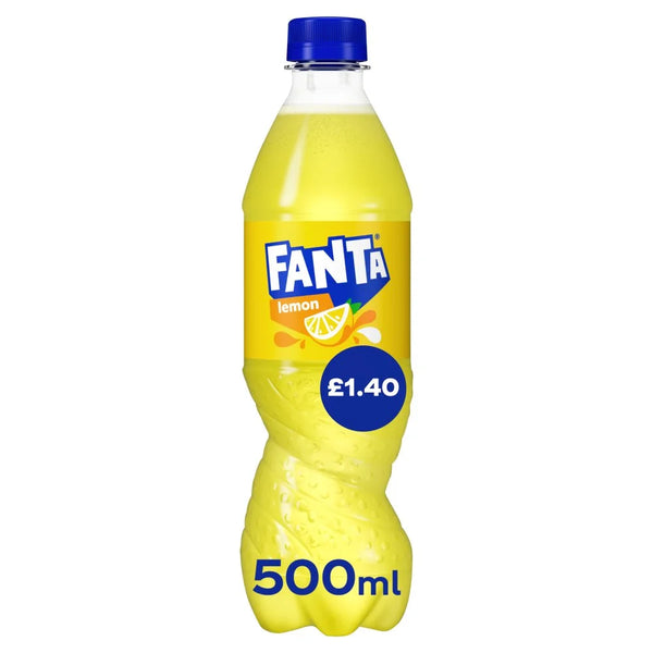 Fanta Lemon Sparkling Drink 500ml, front of pack
