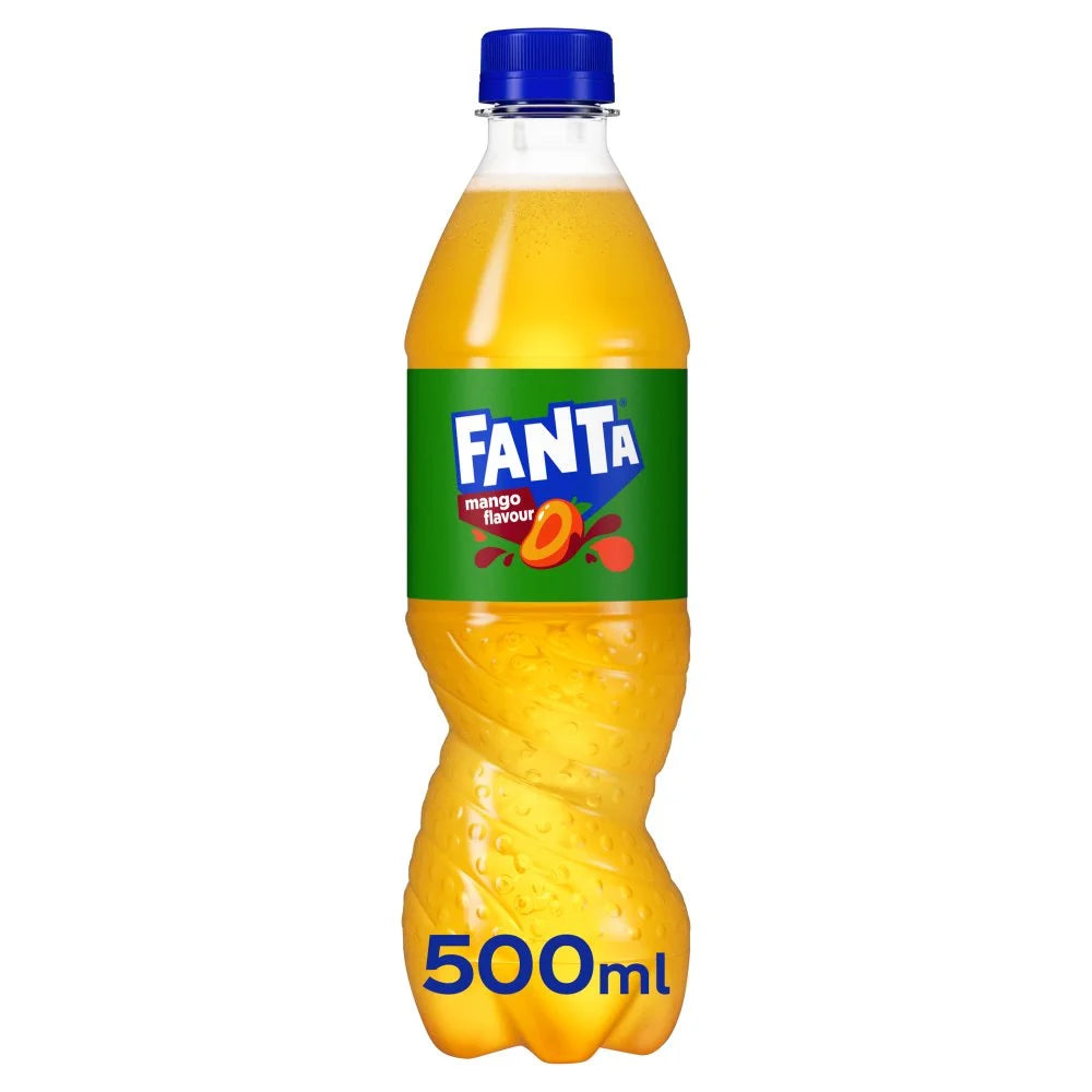 Fanta Mango Fizzy Drink 500ml, front of pack