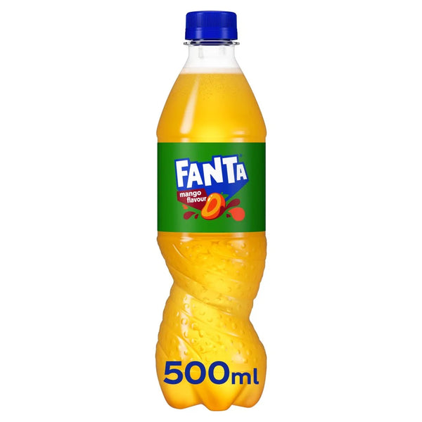 Fanta Mango Fizzy Drink 500ml, front of pack