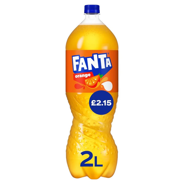 Fanta Orange Fizzy Drink 2L Bottle, front of pack
