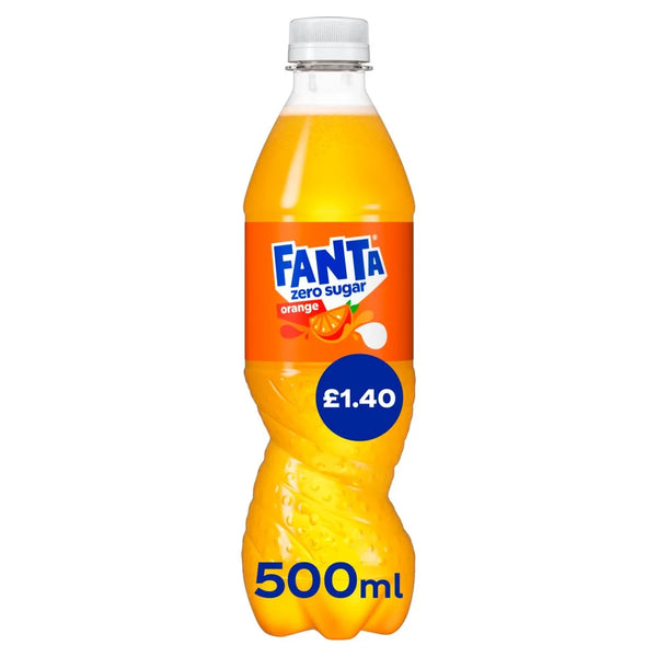 Fanta Orange Zero Sugar Drink 500ml, front of pack
