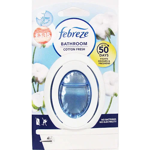 Febreze Bathroom Air Freshener Cotton, front of pack