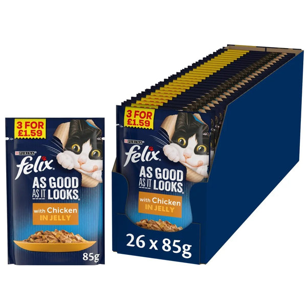 Felix As Good As It Looks Chicken in Jelly Cat Food 85g, front of pack