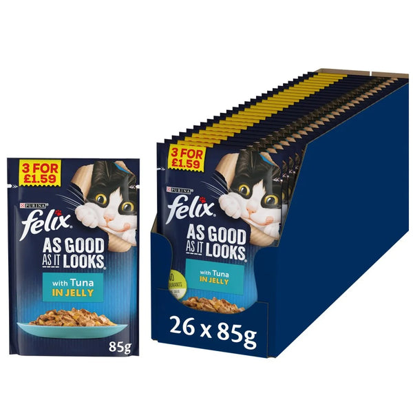 Felix As Good As It Looks Tuna in Jelly Wet Cat Food 85g, front of pack