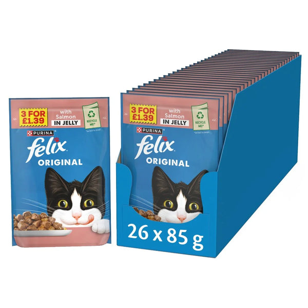 Felix Original Salmon Wet Cat Food 85g, front of pack