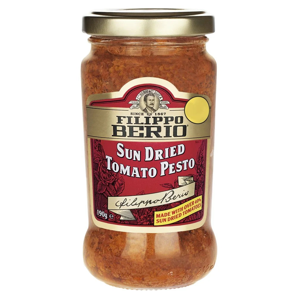 Filippo Berio Sun Dried Tomato Pesto 190g, front of pack