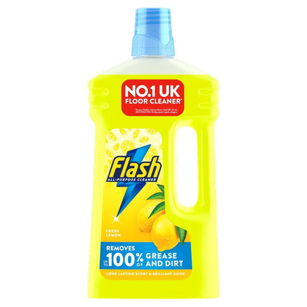Flash Multipurpose Floor Liquid Cleaner Crisp Lemon 1L, front of pack