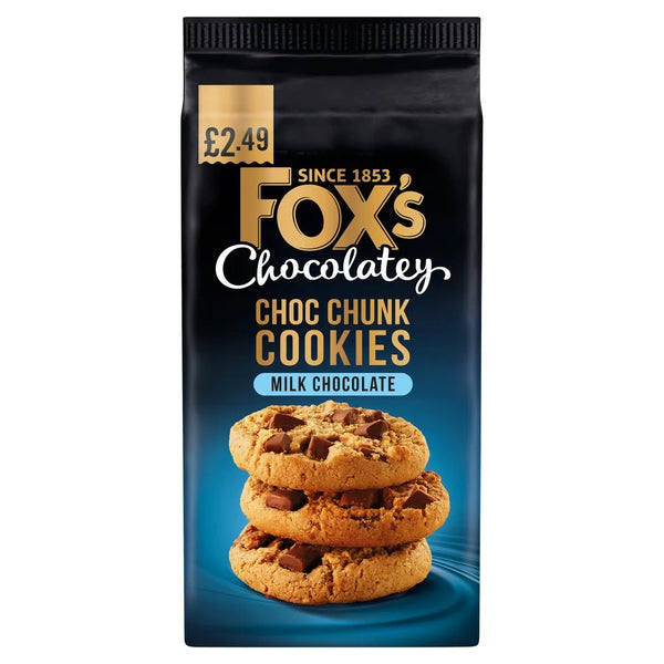 Fox's Chocolatey Choc Chunk Cookies Milk Chocolate 180g, front of pack
