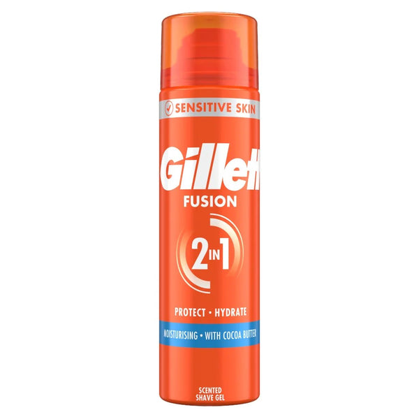 Gillette Fusion Moisturising Shave Gel 200ml, front of pack