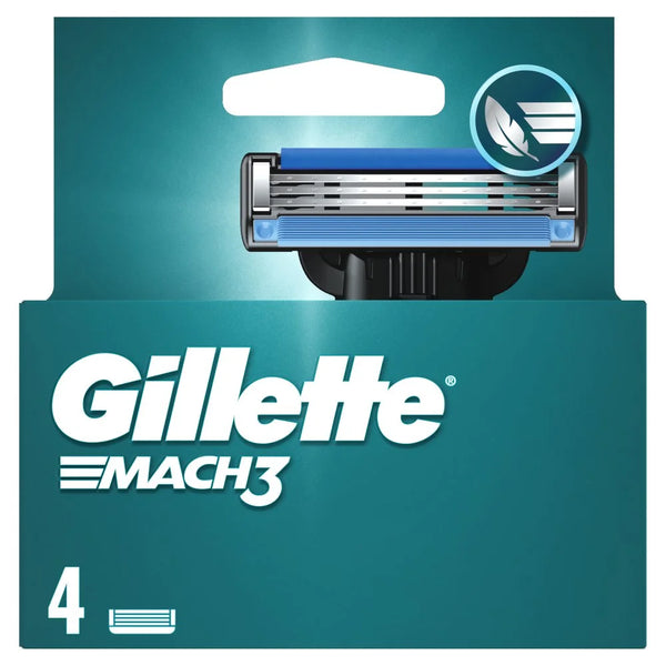 Gillette Mach3 Razor Blade Refills for Men, front of pack
