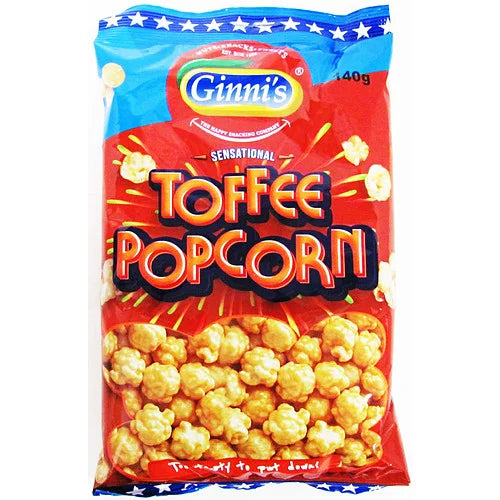 Ginni's Toffee Popcorn 140g, front of pack