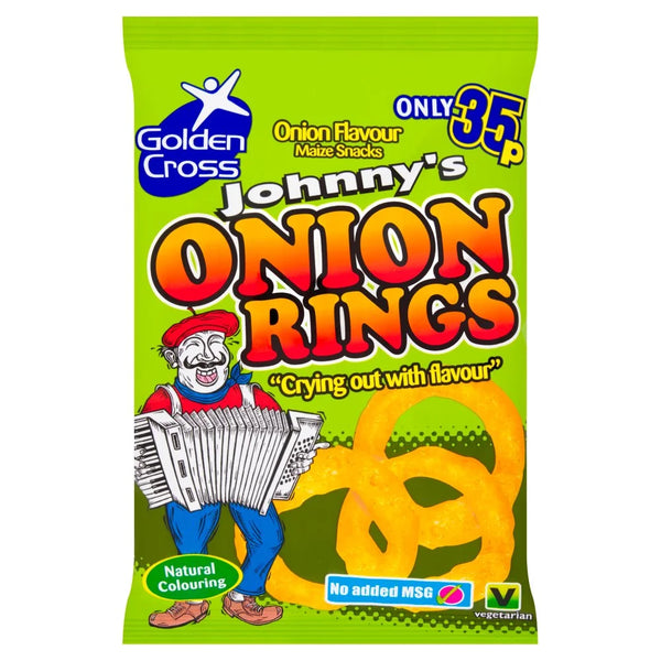 Golden Cross Johnny's Onion Rings 22g, front of pack