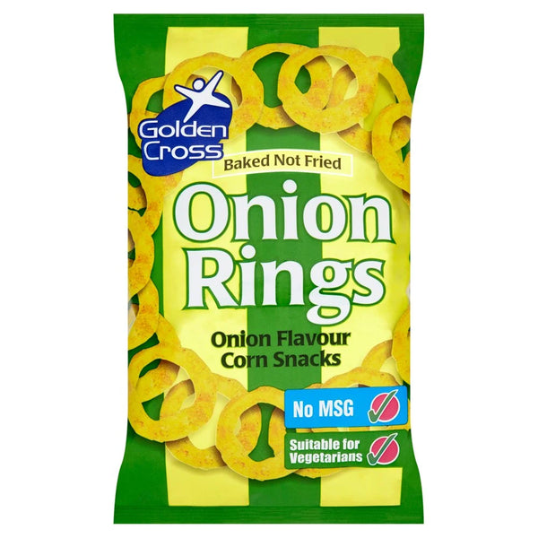 Golden Cross Onion Rings Onion Flavour Corn Snacks 150g, front of pack