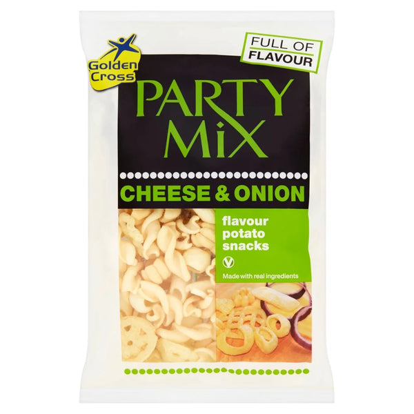 Golden Cross Party Mix Cheese & Onion Potato Snack 125g, front of pack