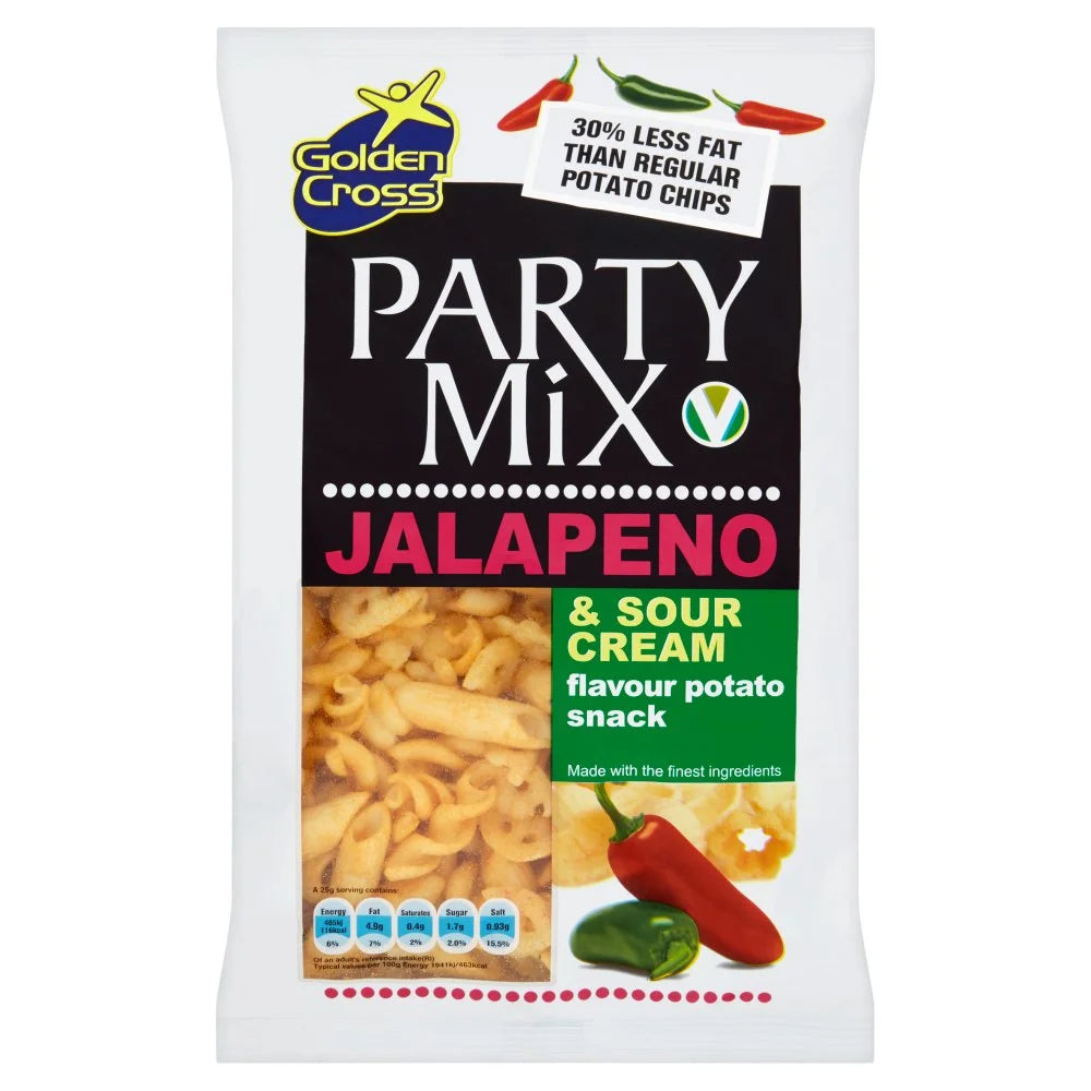 Golden Cross Party Mix Jalapeno & Sour Cream Potato Snack 125g, front of pack