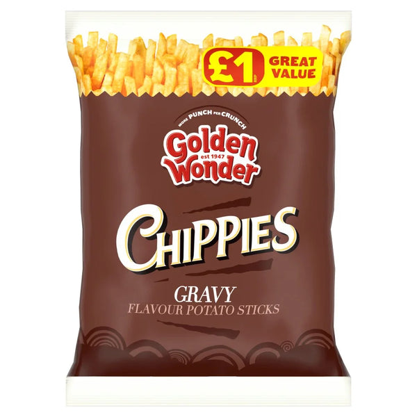 Golden Wonder Chippies Gravy Flavour Potato Sticks 70g, front of pack
