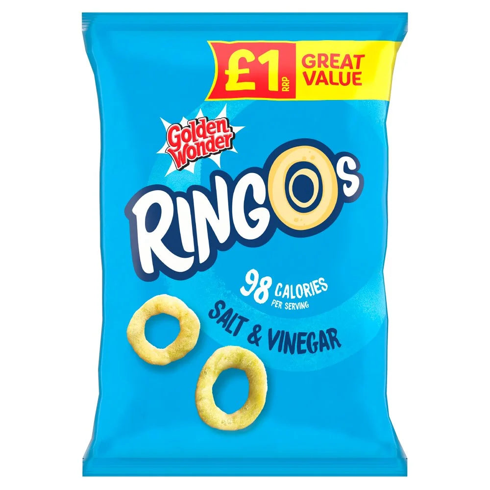 Golden Wonder Ringos Salt & Vinegar 40g, front of pack