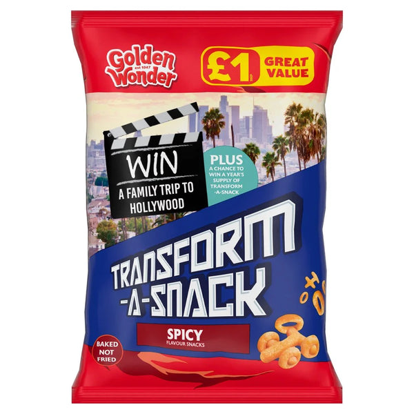 Golden Wonder Transform-A-Snack Spicy Flavour Snacks 56g, front of pack