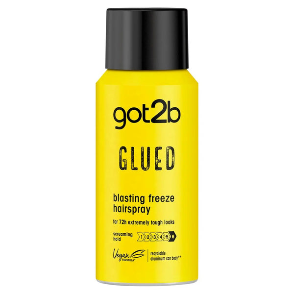 got2b Glued Blasting Freeze Hairspray 100ml travel size, front of pack