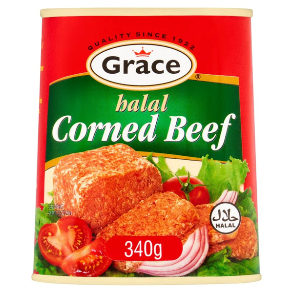 Grace 100% Halal Corned Beef 340g, front of pack