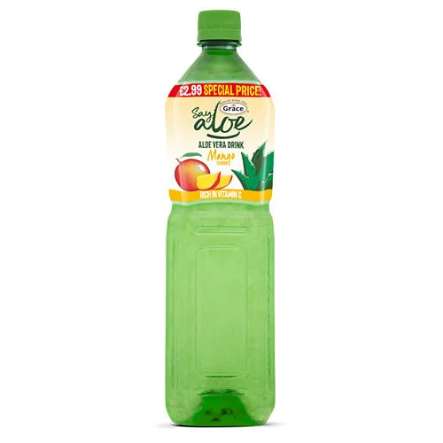 Grace Aloe Vera Mango Drink 1.5L, front of pack