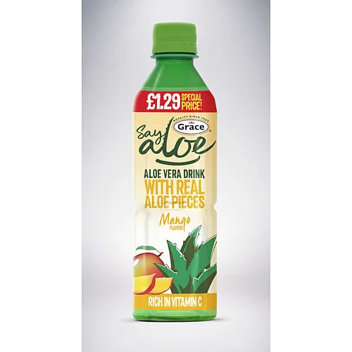 Grace Aloe Vera Mango Drink 500ml, front of pack