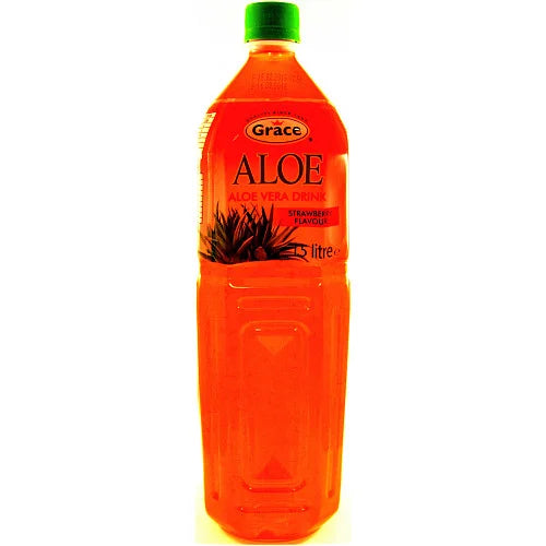 Grace Aloe Vera Strawberry drink 1.5L, front of pack