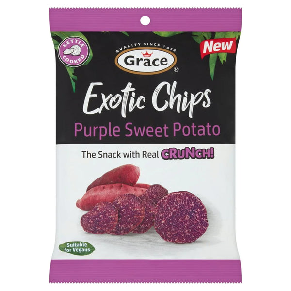 Grace Exotic Chips Purple Sweet Potato 75g, front of pack