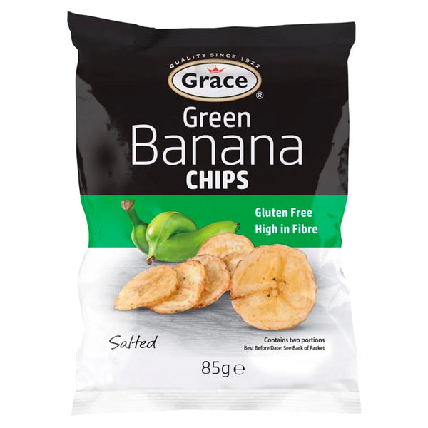 Grace Green Banana Chips Salted 85g, front of pack