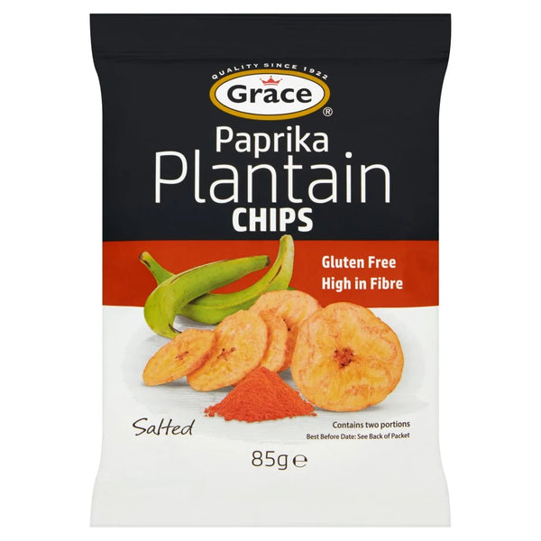 Grace Paprika Plantain Chips 85g, front of pack