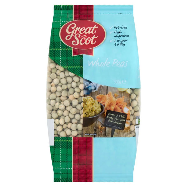 Great Scot Whole Peas 500g, front of pack