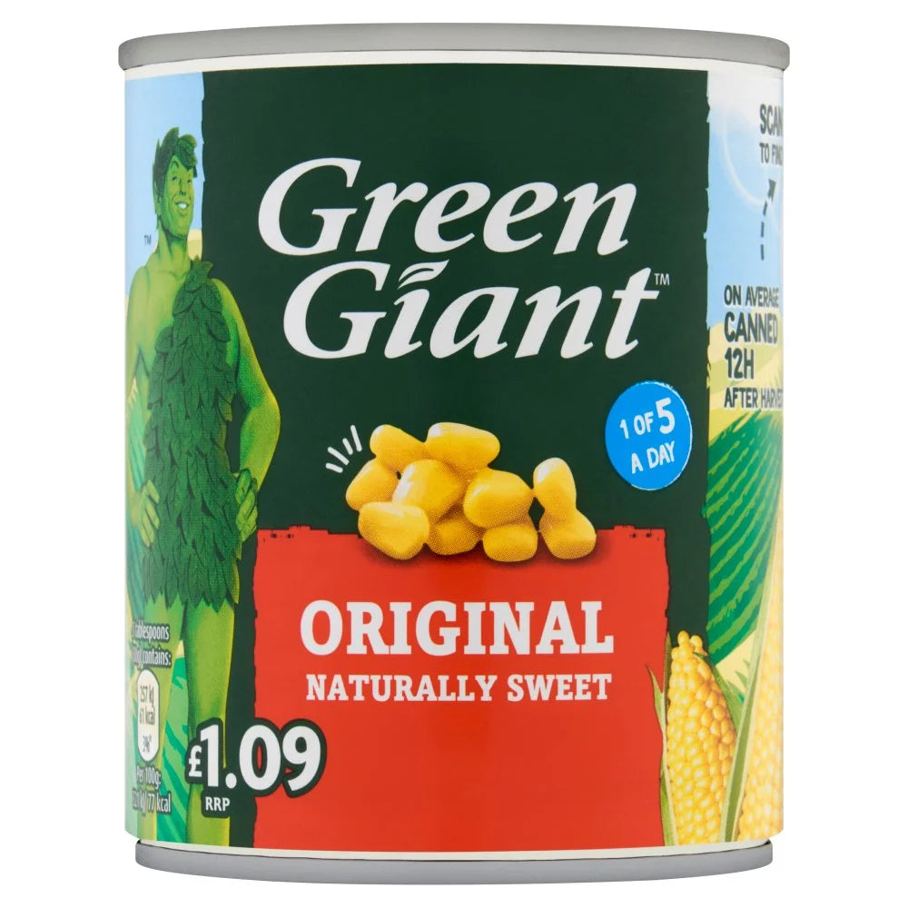 Green Giant Original Sweetcorn 198g, front of pack