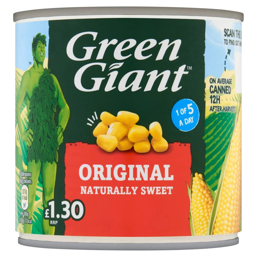 Green Giant Original Sweetcorn 340g, front of pack