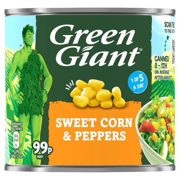 Green Giant Sweetcorn & Peppers 340g, front of pack