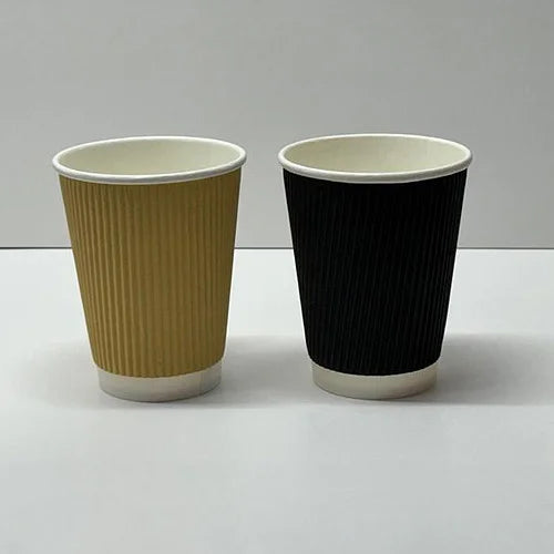 Green Leaf 4oz Kraft Ripple Cups, pack of 25, front of pack