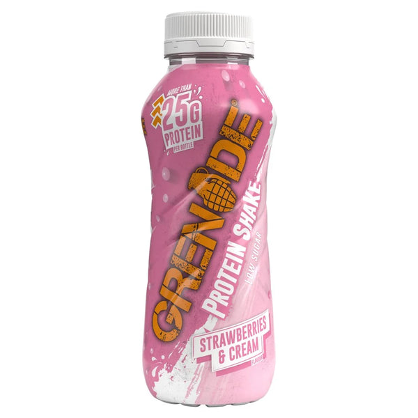 Grenade Strawberries and Cream Protein Shake 330ml, front of pack