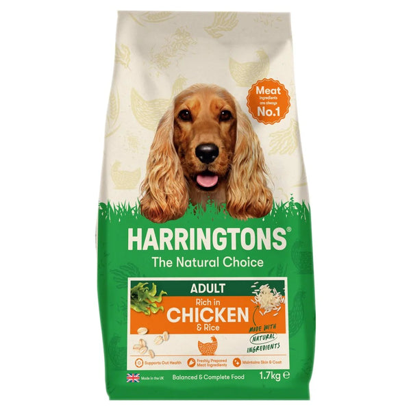 Harringtons Rich in Chicken & Rice Dry Adult Dog Food 1.7kg, front of pack