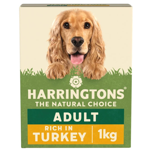 Harringtons Rich in Turkey with Veg Dry Adult Dog Food 1kg, front of pack