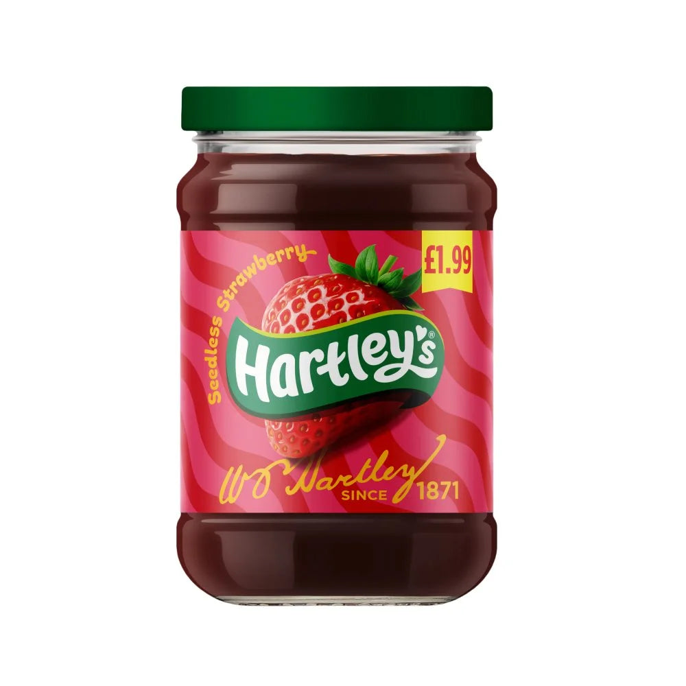 Hartley's Seedless Strawberry Jam 300g, front of pack