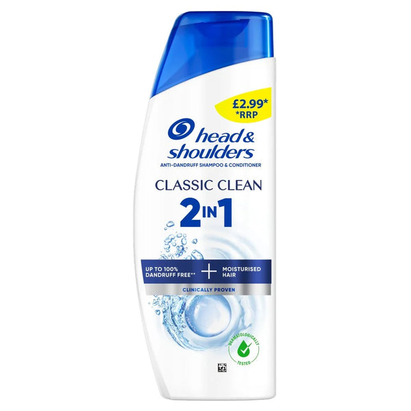 Head and Shoulders Classic Clean 2in1 Anti-Dandruff Shampoo and Conditioner 250ml, front of pack